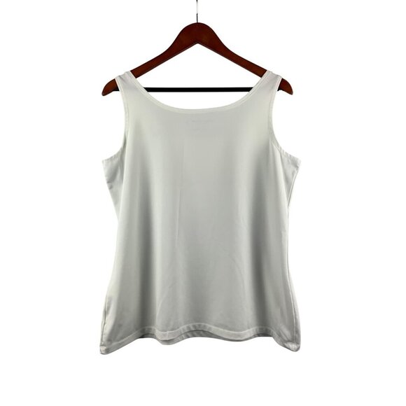 Susan Graver Essentials Womens White Sleeveless Tank Top Size L - Picture 2 of 4